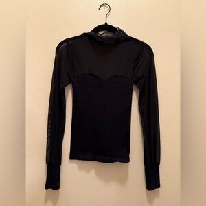 black half mesh top free people